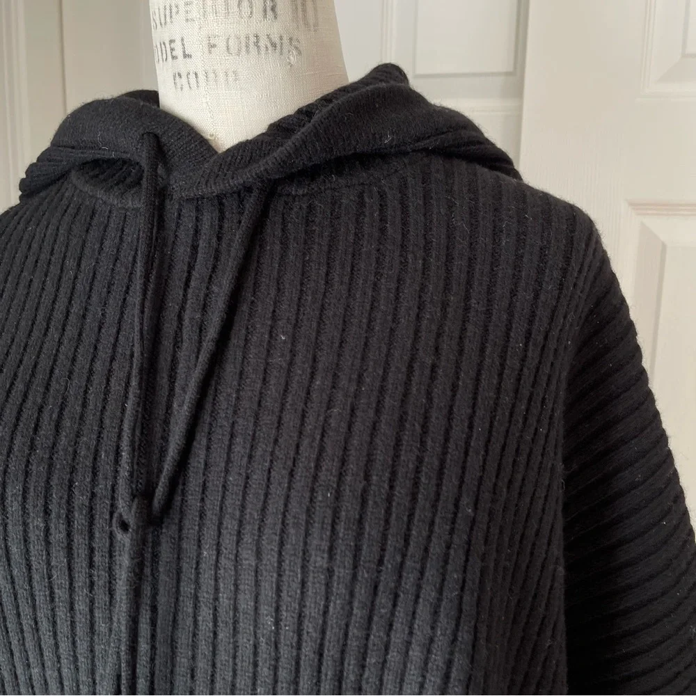 Zara 100% Wool Oversized Poncho Steven Meisel Black Size M-L - Picture 10 of 13